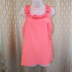 Willi Smith Pink Sleeveless Blouse, XL